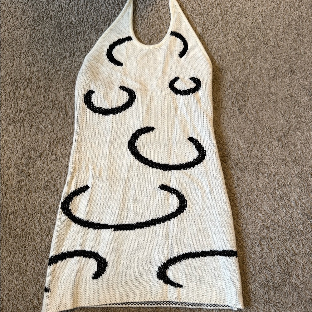 SHEIN Black and White Knit Sweater Dress